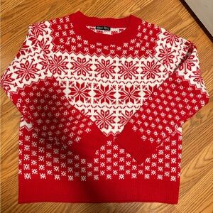 SHEIN red snowflake Christmas holiday sweater